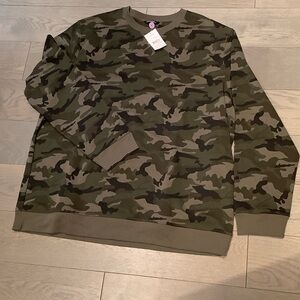 George Olive & Dark Green Camo Crewneck Sweatshirt